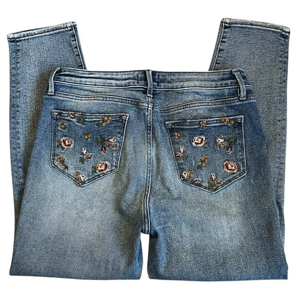 Driftwood x Free People Women’s Sz 28 Embroidered Gizelle Denim Jeans Stretch - Picture 7 of 14